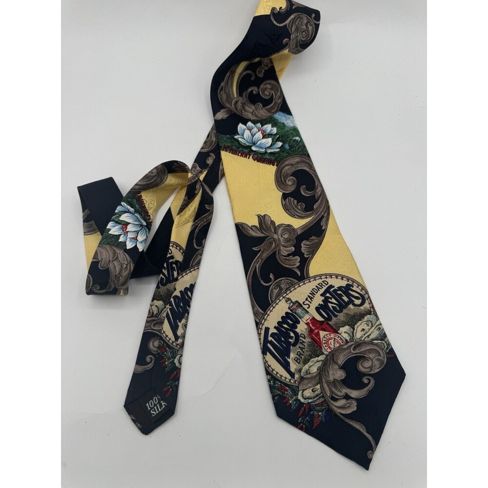 Vintage McIlhenny Tabasco Hot Pepper Sauce Necktie 57" 100% Silk Made USA